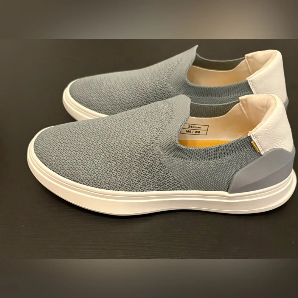 BOLI Knit CASCA Blue and White Slip On Canvas Shoes Memory Foam Sole W 8 M 6